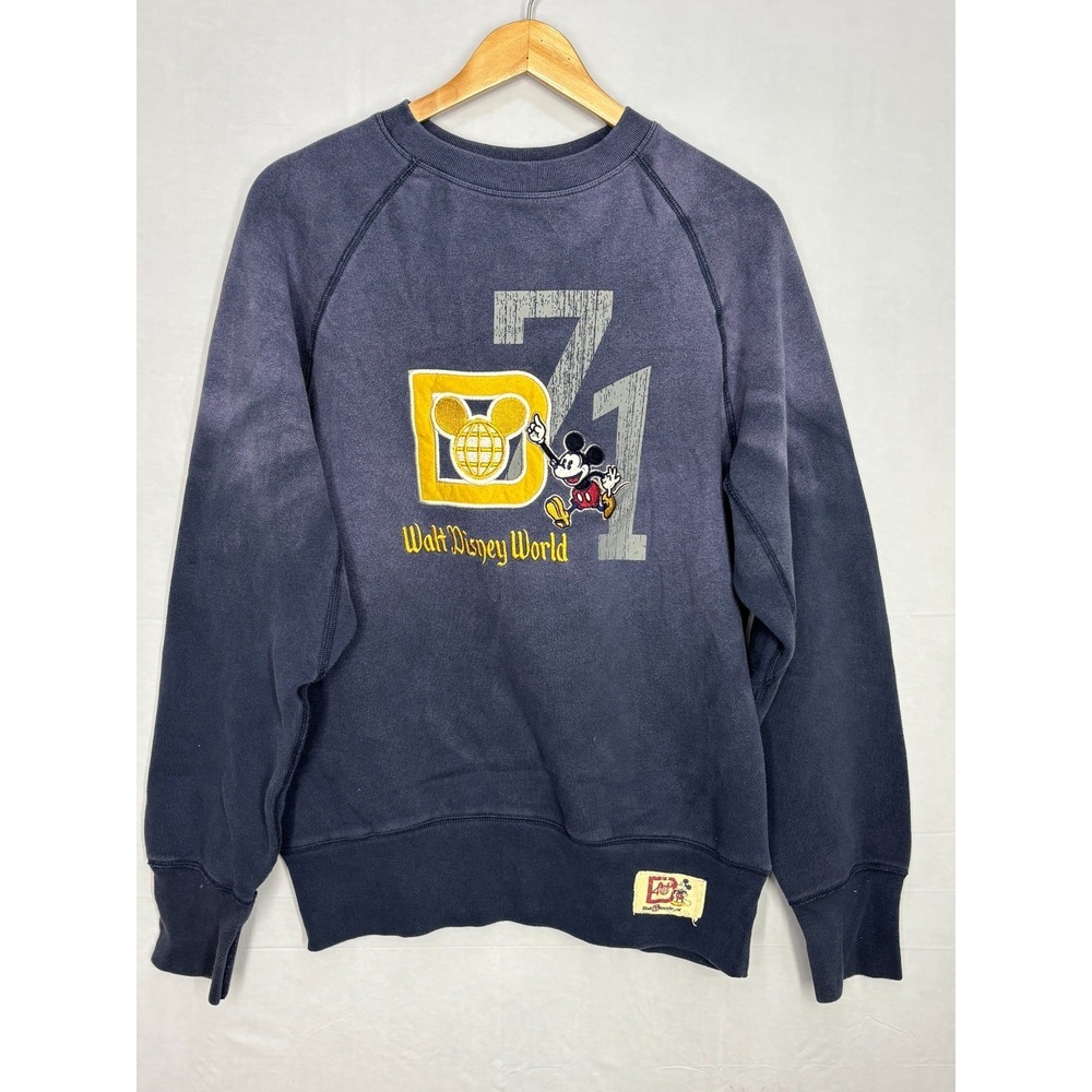 Walt Disney World 71 Sweatshirt Mens Blue Long Sleeve CrewNeck Small Vintage